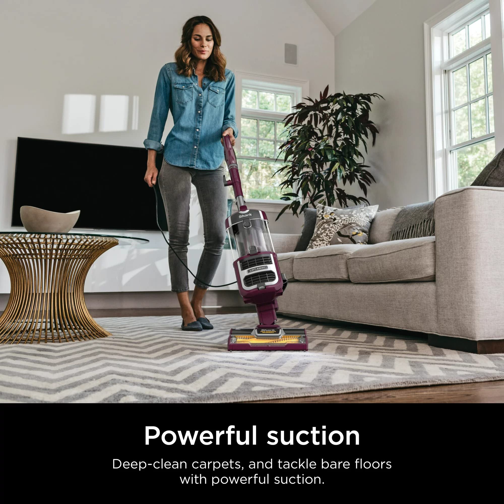 SHARK CU530 Navigator Lift-Away Upright Vacuum Cleaner | Self-Cleaning Brushroll | Powerful Suction | Lightweight Design | Certified Renewed (Red) | Perfect for Hardwood Floors, Carpets & Pet Hair Removal