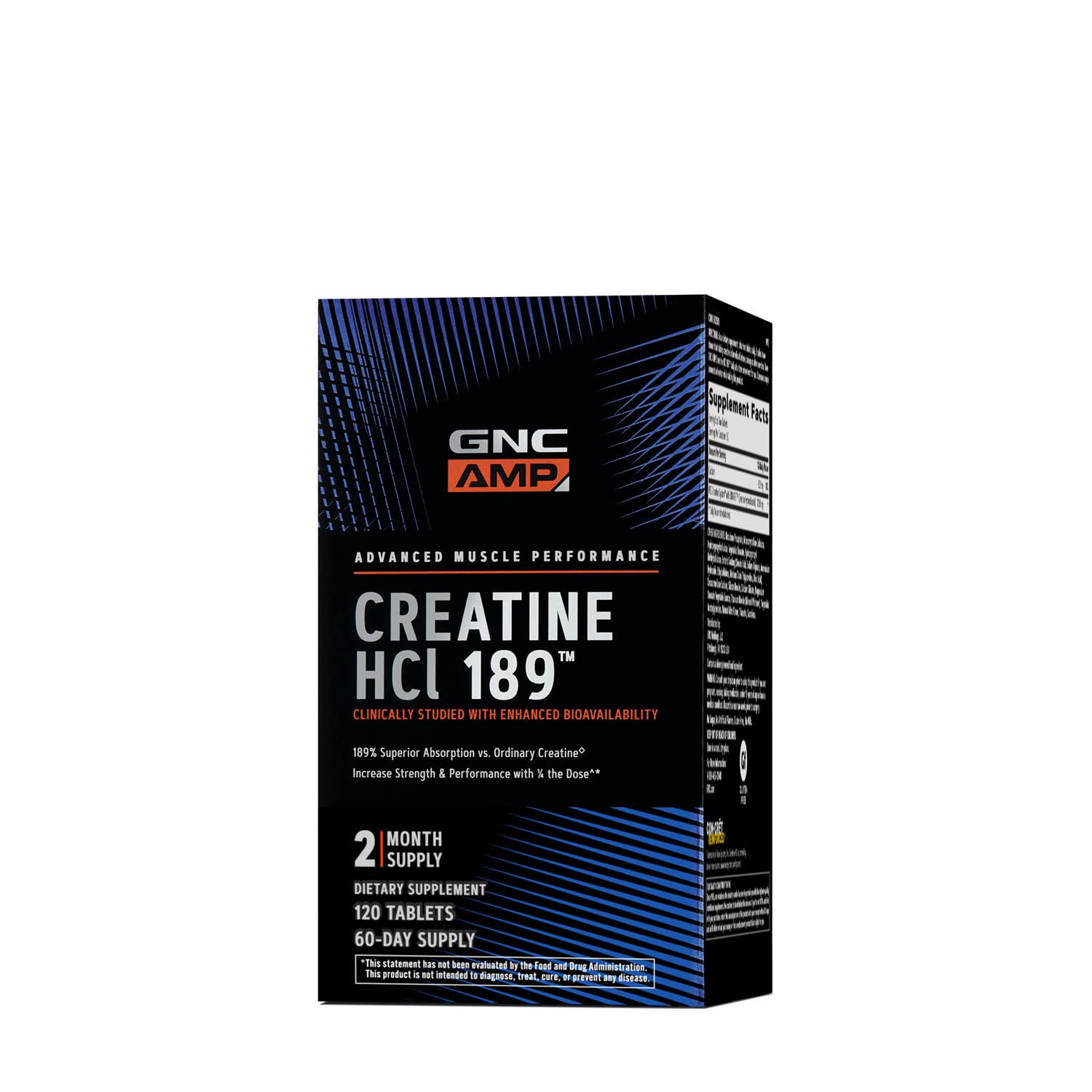 GNC AMP Creatine HCl Pills 120 Count - Muscle Building & Recovery Supplement for Athletes | Fast Absorbing Creatine Monohydrate Powder Alternative | Gluten Free Formula for Energy & Performance | Pre-Workout & Post-Workout Use