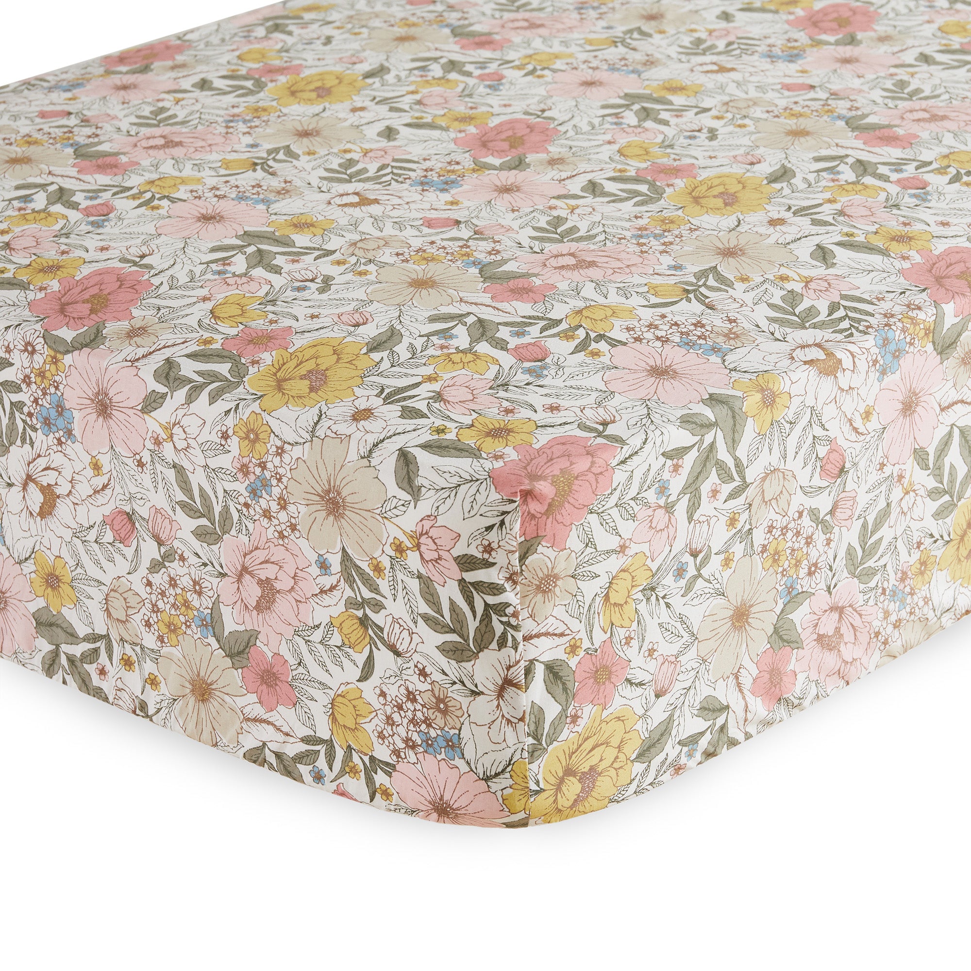 Patch Garden 4-Piece Crib Bedding Set - Soft Baby Crib Sheets, Fitted Crib Skirt & Coordinating Pillowcase - Nursery Bedding for Boys & Girls - Perfect for Newborns, Infants & Toddlers
