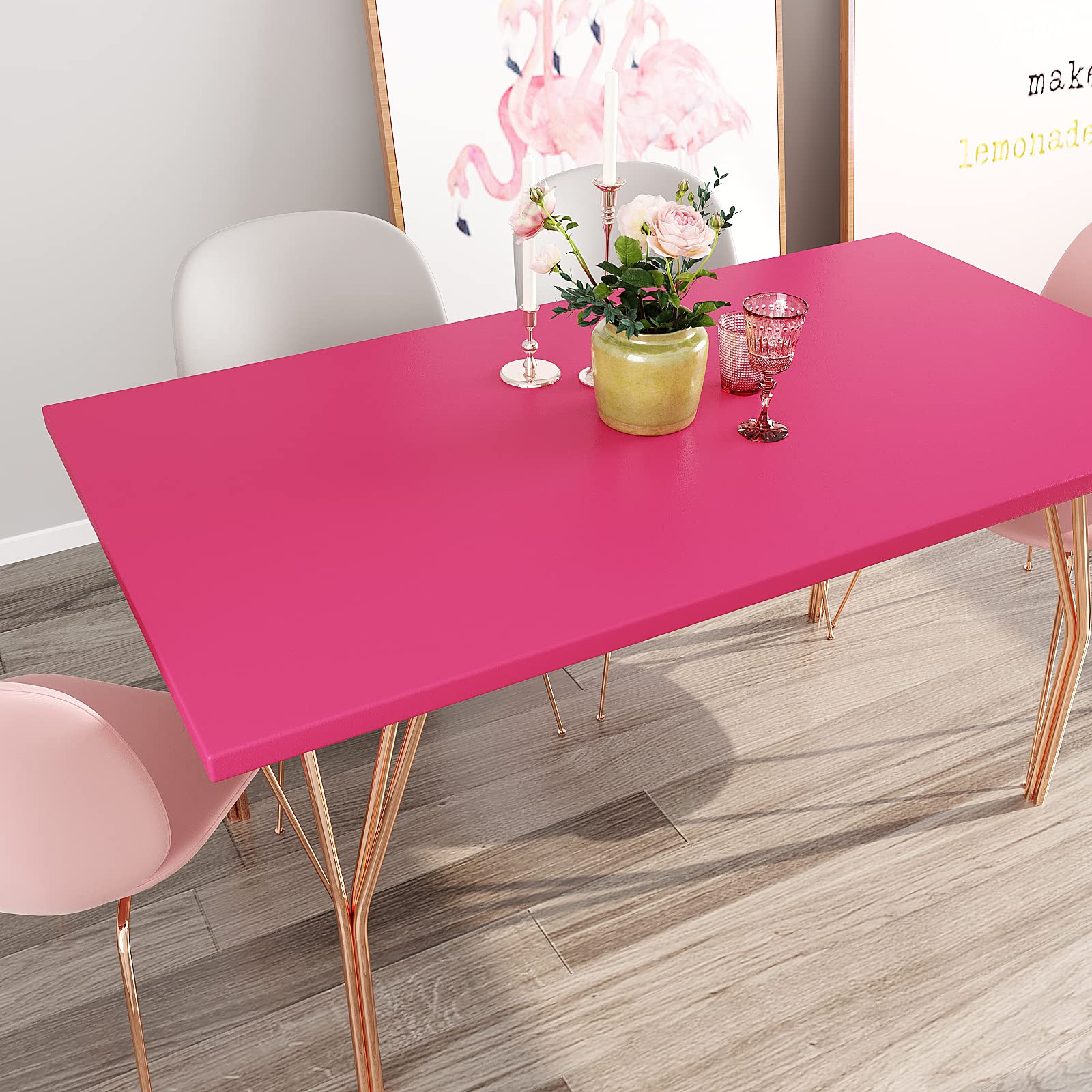 VEELIKE 15.7''x354'' Magenta Pink Peel and Stick Wallpaper - Self-Adhesive Vinyl Contact Paper for Cabinets, Shelves & Walls - Removable Decorative Wallpaper for Girls Bedroom, Nursery & Furniture - Easy DIY Home Decor Upgrade
