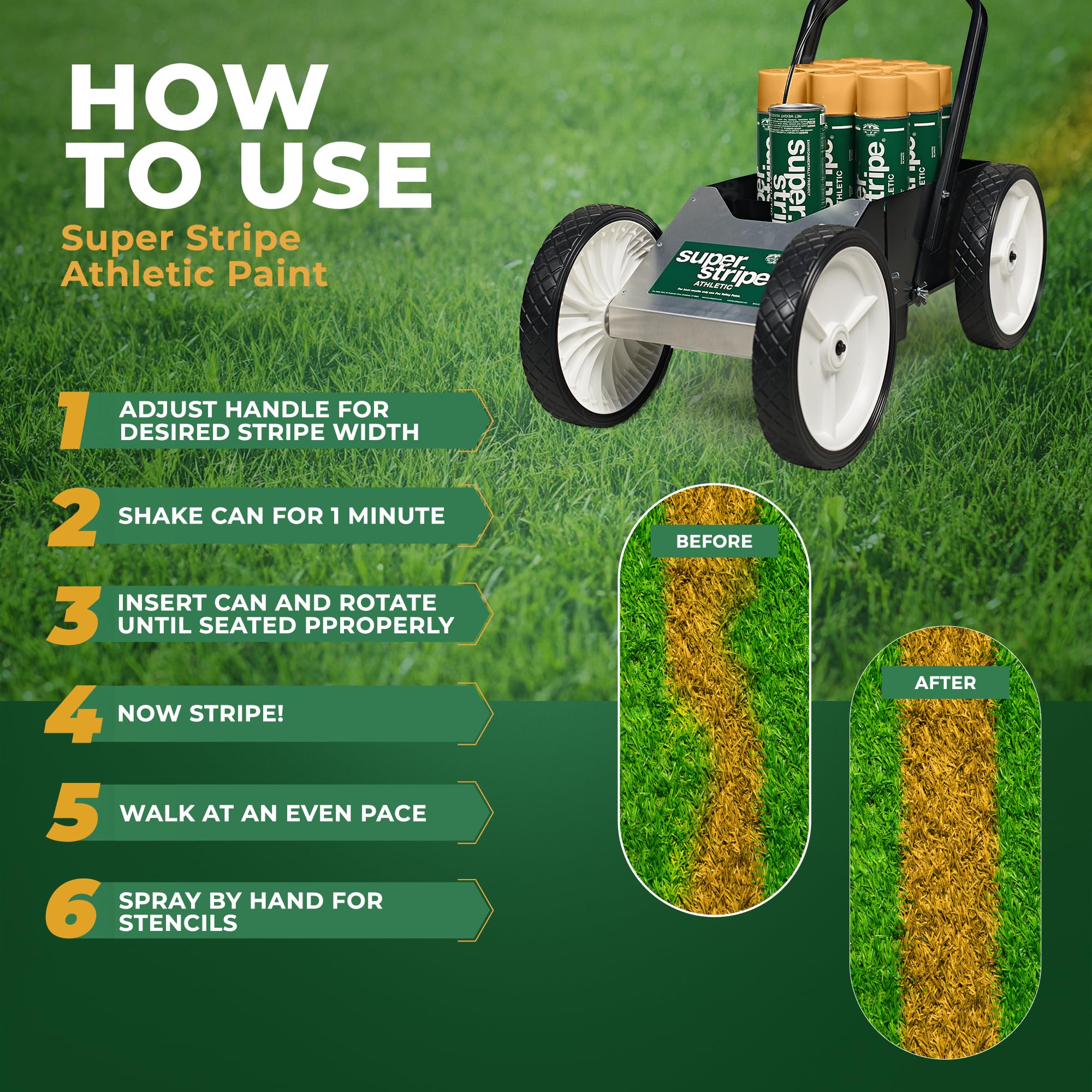 Fox Valley Athletic Field Marking Paint - 18 oz (Pack of 12) - Easy to Use Sports Field Paint for Grass, Turf, Tennis & Basketball Courts - Athletic Gold - Perfect for Outdoor Sports, School Events & Professional Field Maintenance