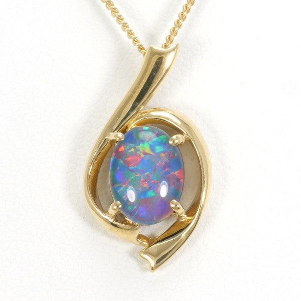 18K Yellow Gold Synthetic Stone Necklace for Women - Elegant Layering Jewelry for Daily Wear, Party & Gift Giving