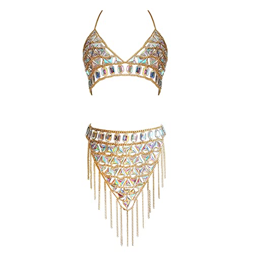 Gold Color Body Chain Suit-099-2