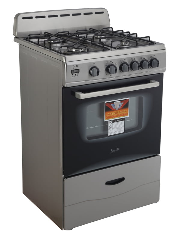 Avanti GR2416CSS 24 Inch Gas Range with 4 Sealed Burners - Perfect for Home Kitchen Cooking, Baking & Entertaining