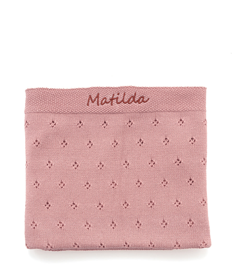 Personalized Baby Blanket - Soft Pointelle Pink Knit Blanket for Newborns & Infants - Perfect for Nursery, Gift Giving & Photo Shoots