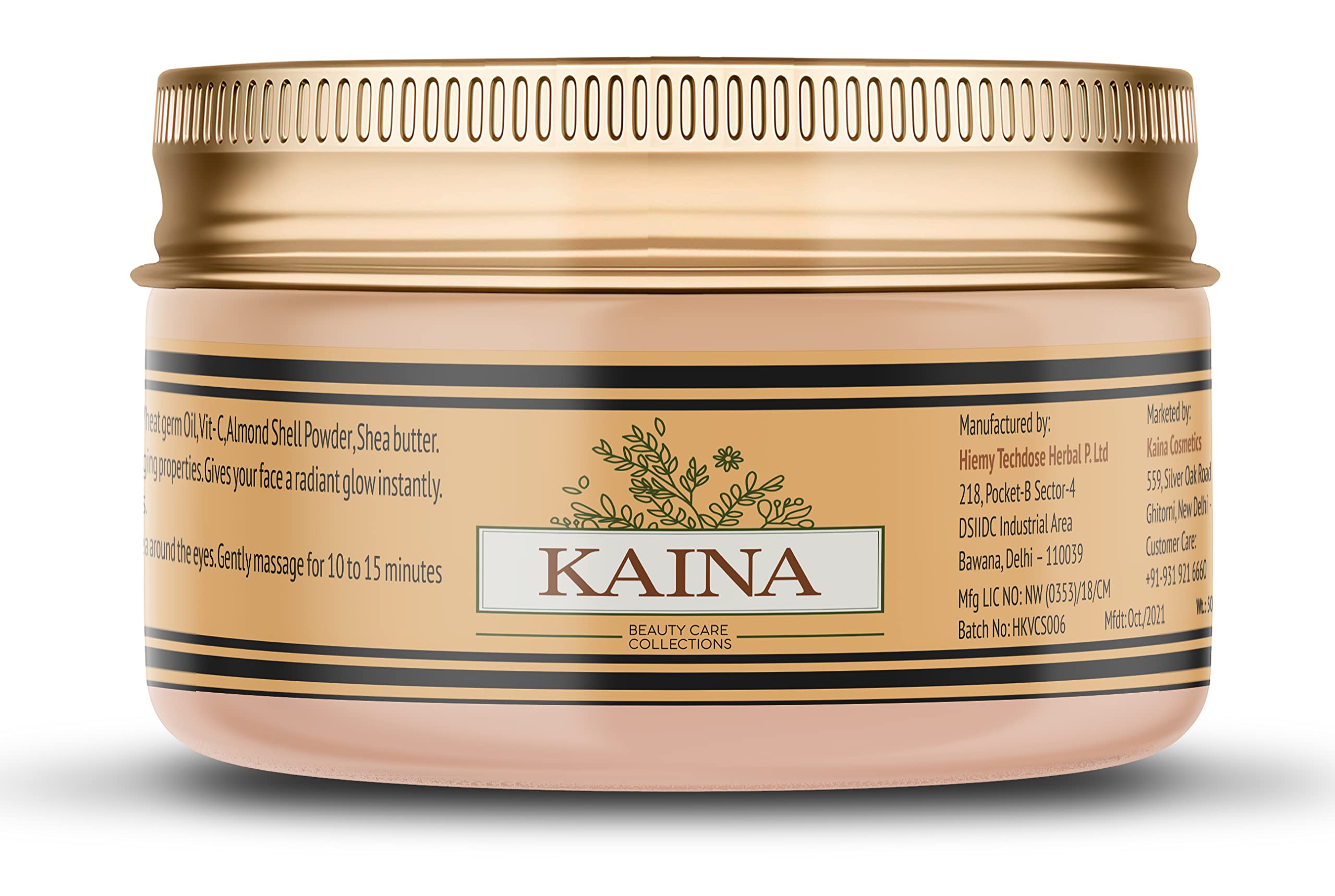 Kaina Vitamin C Face Scrub for Glowing Skin - Brightening & Whitening Facial Exfoliator with Antioxidants | Anti-Aging Skincare Treatment | 50g | Perfect for Morning Routine & Pre-Makeup Prep