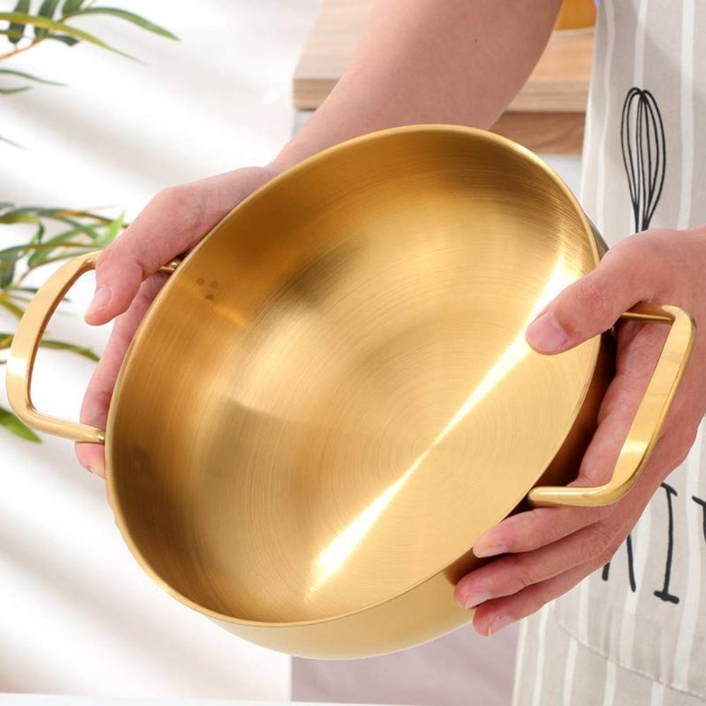 8in Stainless Steel Everyday Pan - Korean Noodle Ramen Pot & Small Stockpot for Home, Camping & Outdoor Cooking | Dishwasher Safe & Oven Safe | Perfect for Ramen, Soup & Stews (Silver)