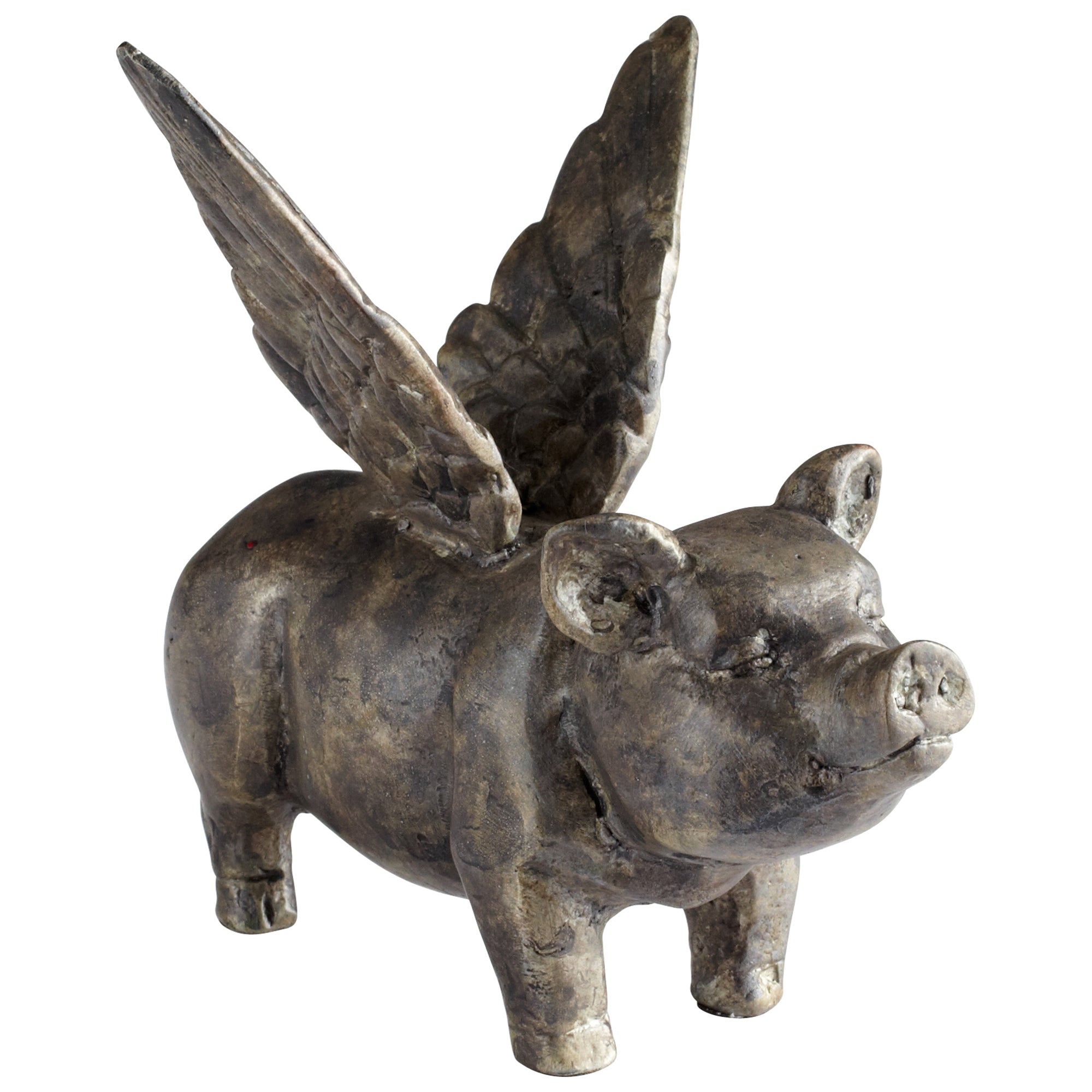 Cyan Design 05470 Floyd Pig Painted Acid Resin Figurine - Unique Home Decor for Living Room, Shelf, or Office Display