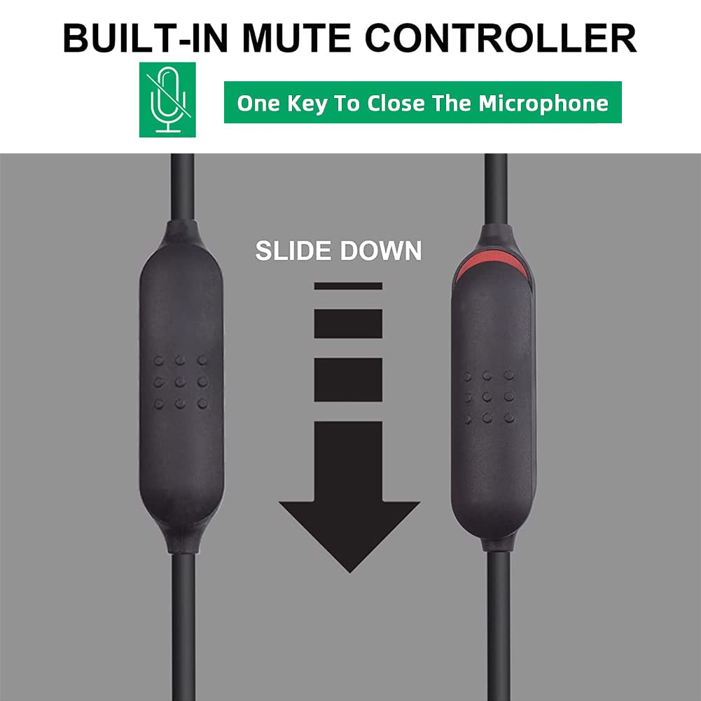 Bose QC45 QuietComfort 45 Headset Replacement Boom Microphone Cable with Mute Switch - Compatible with Gaming Headsets for PC, PS4, PS5, Xbox One X/S Controller - Perfect for Online Gaming, Streaming & Conference Calls