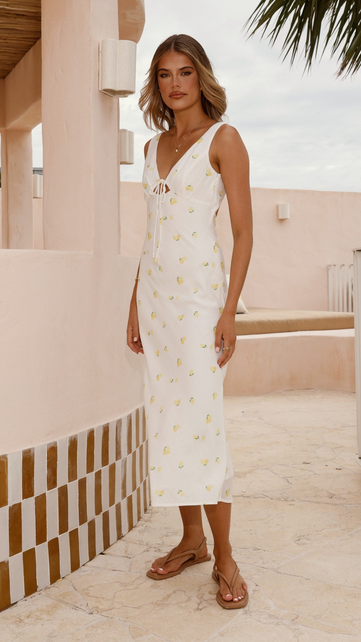 Lola Midi Dress in Limone - Flowy Summer Dress for Women | Perfect for Beach Vacations, Date Nights & Outdoor Weddings