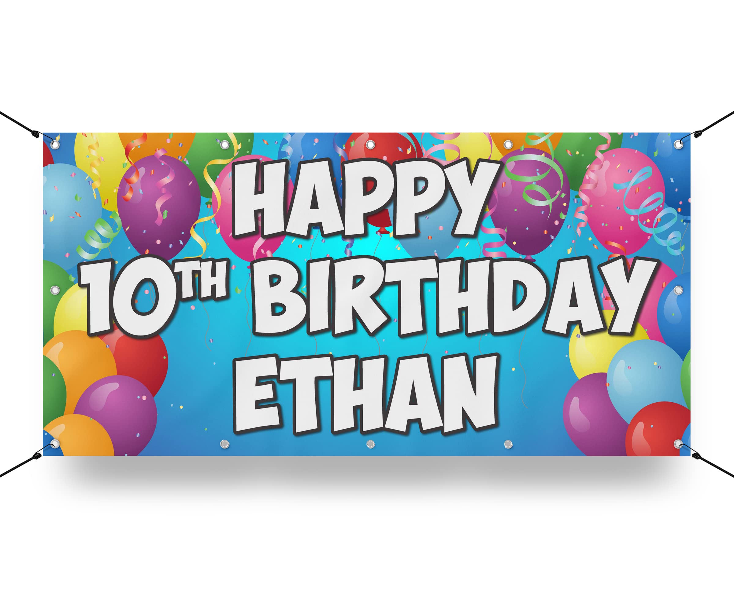 Custom Birthday Vinyl Banner Sign Personalized - 5'x10' Party Backdrop for Birthdays, Anniversaries & Celebrations | Perfect Gift Idea for Milestone Parties (BB-4 Design)