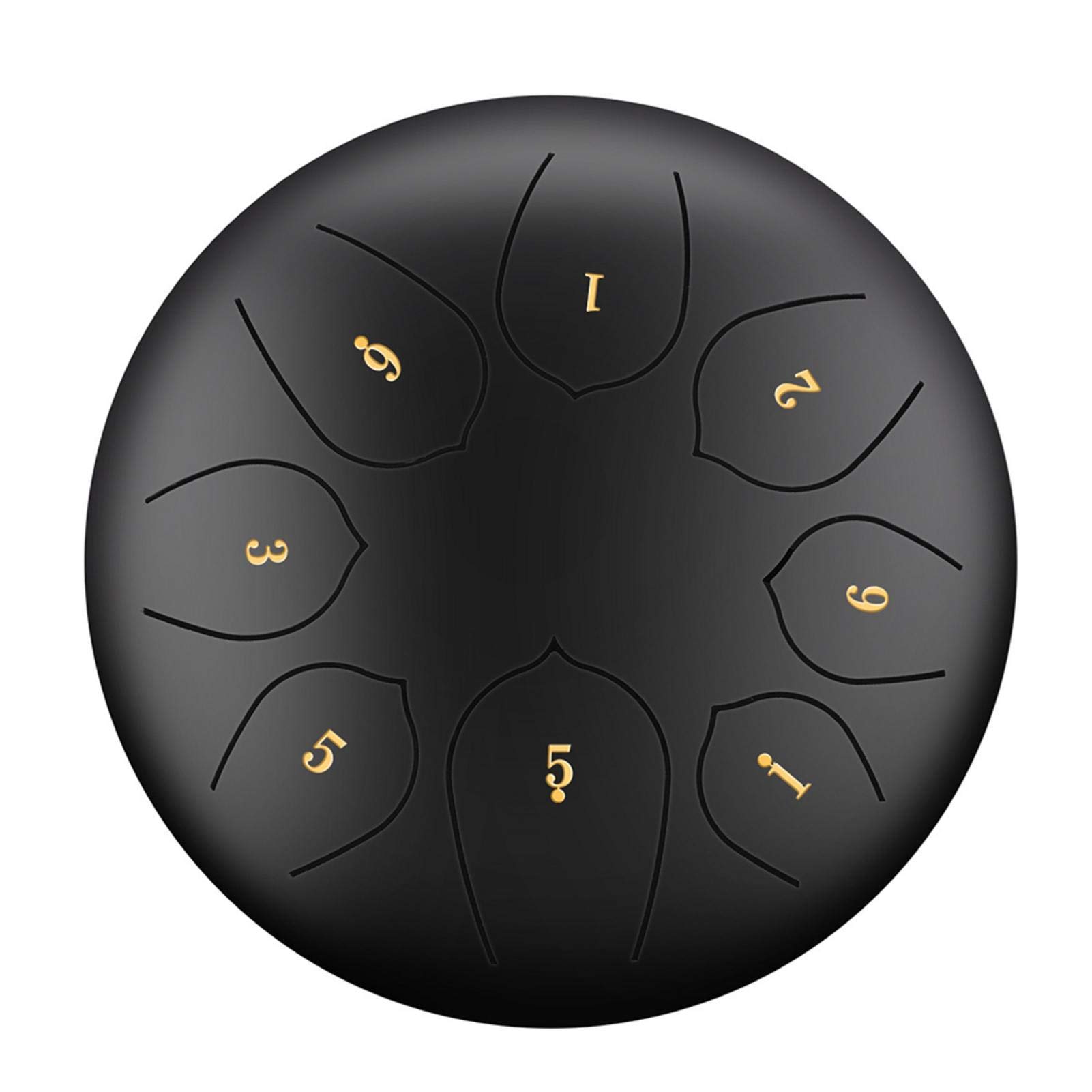 Shuntao 8-Note Handpan Steel Tongue Drum - 6 Inch Meditation & Healing Tank Drum with Mallets & Travel Bag - Perfect for Yoga, Sound Therapy & Relaxation (Black)