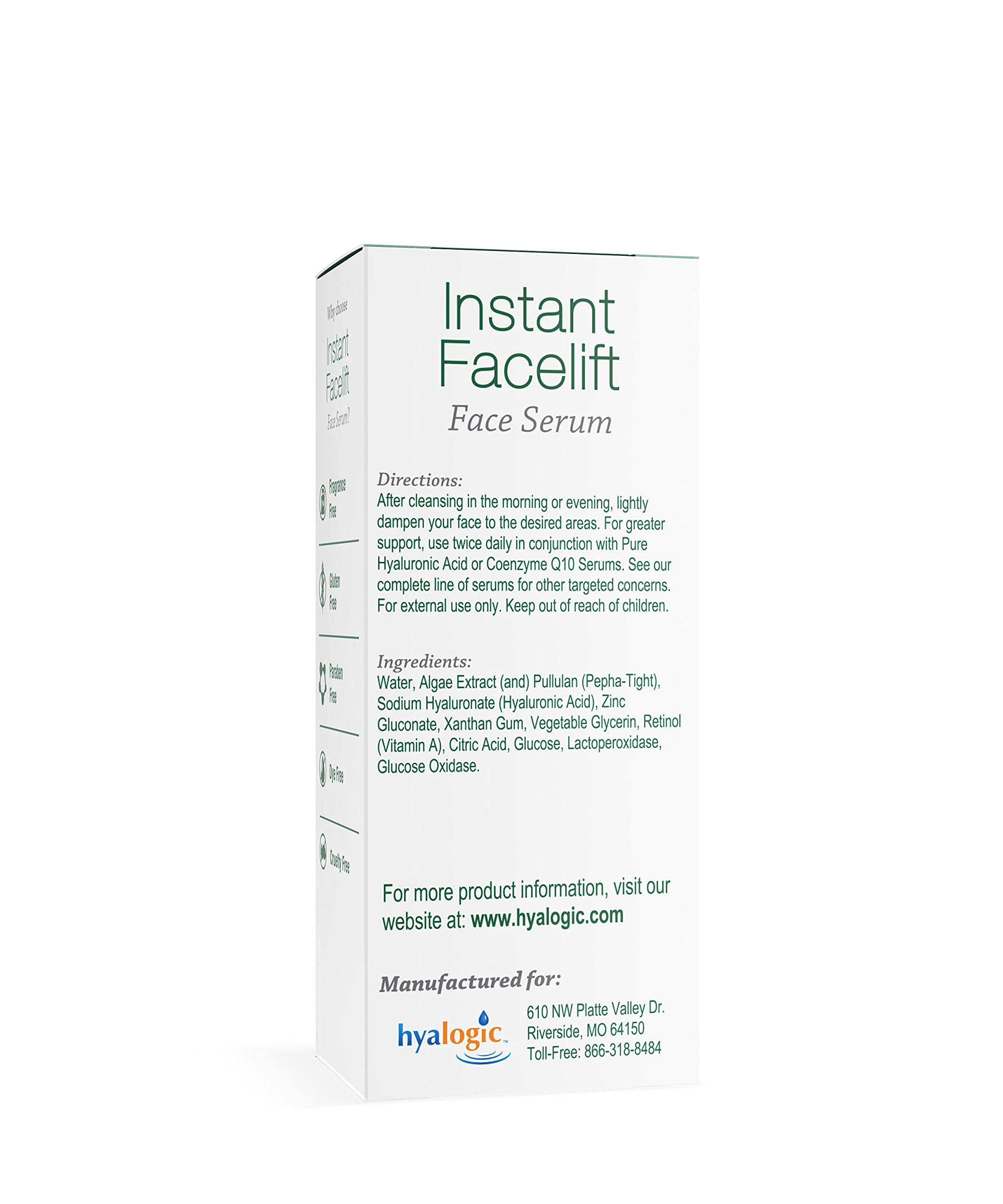 Best Instant Facelift Serum with Hyaluronic Acid & Pepha-Tight - Anti-Aging Face Serum to Lift, Firm & Tighten Skin - Reduces Fine Lines & Wrinkles - 1 fl oz by Hyalogic Epsilk - Perfect for Daily Skincare Routine & Nighttime Anti-Aging Treatment