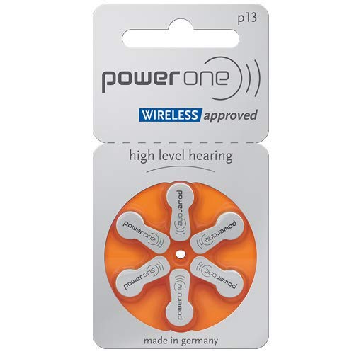 Power One Size 13 Zinc Air Hearing Aid Batteries P13 - 4 Pack (60 Batteries) - Long Lasting for Hearing Aids & Medical Devices