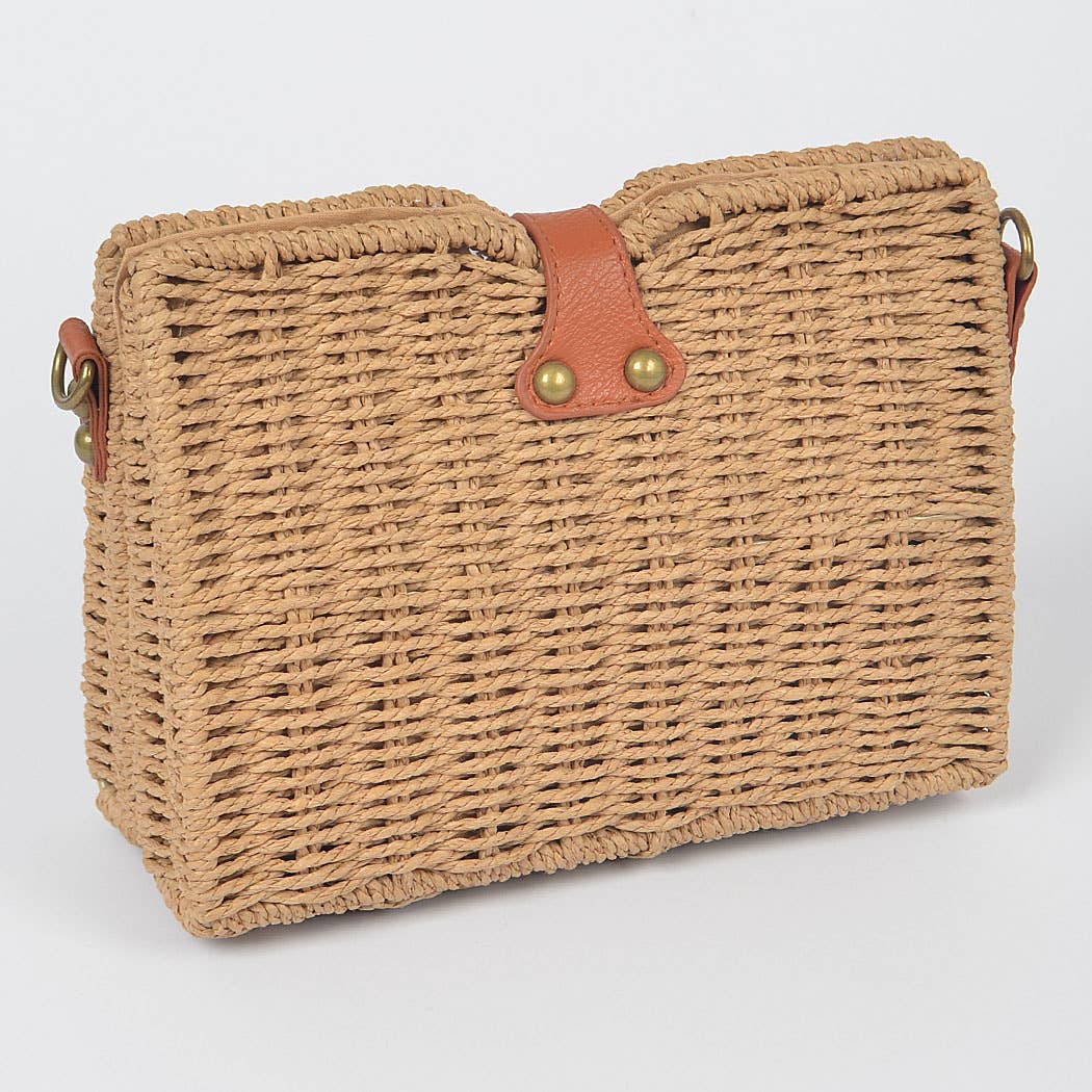 Stylish Khaki Basket Clutch - Fashionable Woven Handbag for Women | Perfect for Evening Parties, Weddings & Date Nights