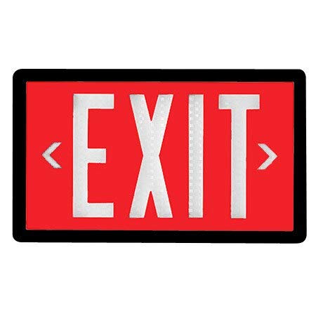 20-Year Long-Lasting Red Self-Luminous Tritium Exit Sign with Durable Black Frame - Perfect for Emergency Exits in Offices, Schools, and Commercial Buildings