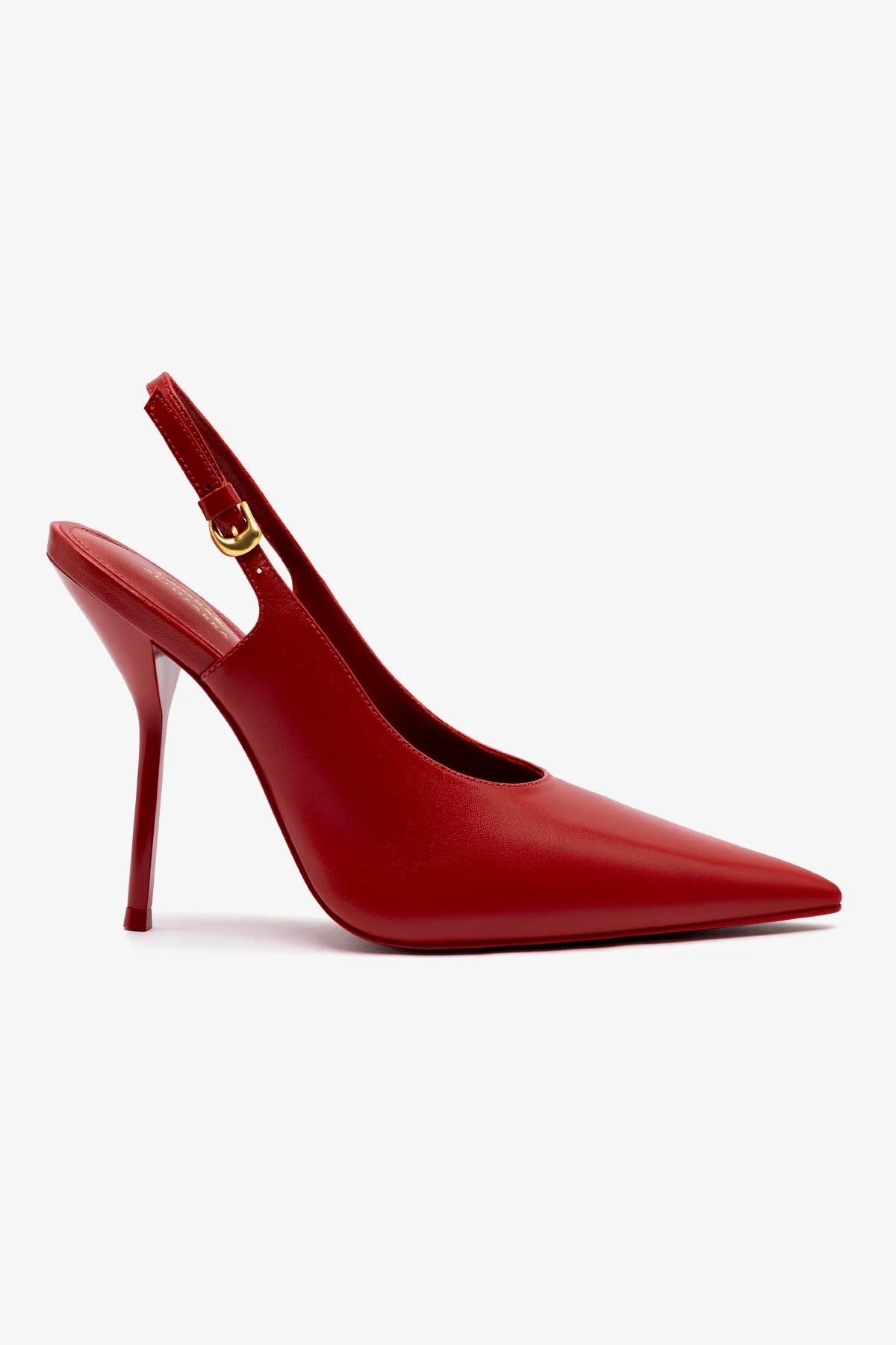Larroudé x Altuzarra Women's Blood Red Leather Pump Shoes - Elegant High Heels for Work, Party & Special Occasions