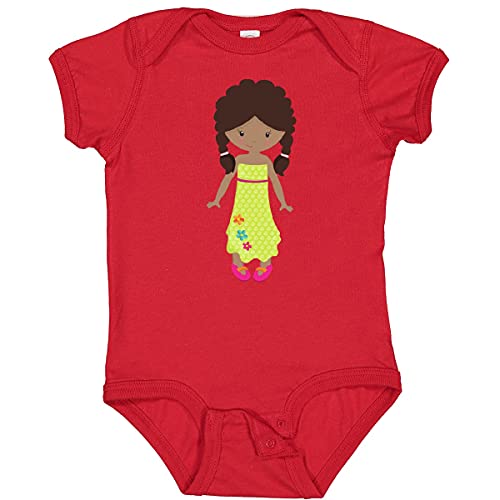 Inktastic African American Girl Fashion Baby Bodysuit - Green Dress Cute Outfit for Infants & Toddlers - Perfect for Family Photos, Birthdays & Casual Wear