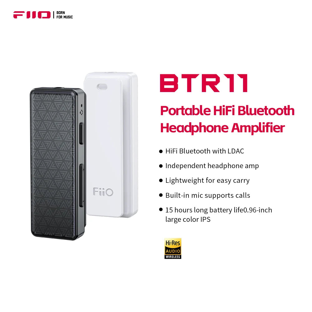 FiiO BTR11 Portable Bluetooth 5.0 Headphone Amplifier DAC - High Resolution Audio for Wireless Headphones, Perfect for Travel, Commuting & Home Listening