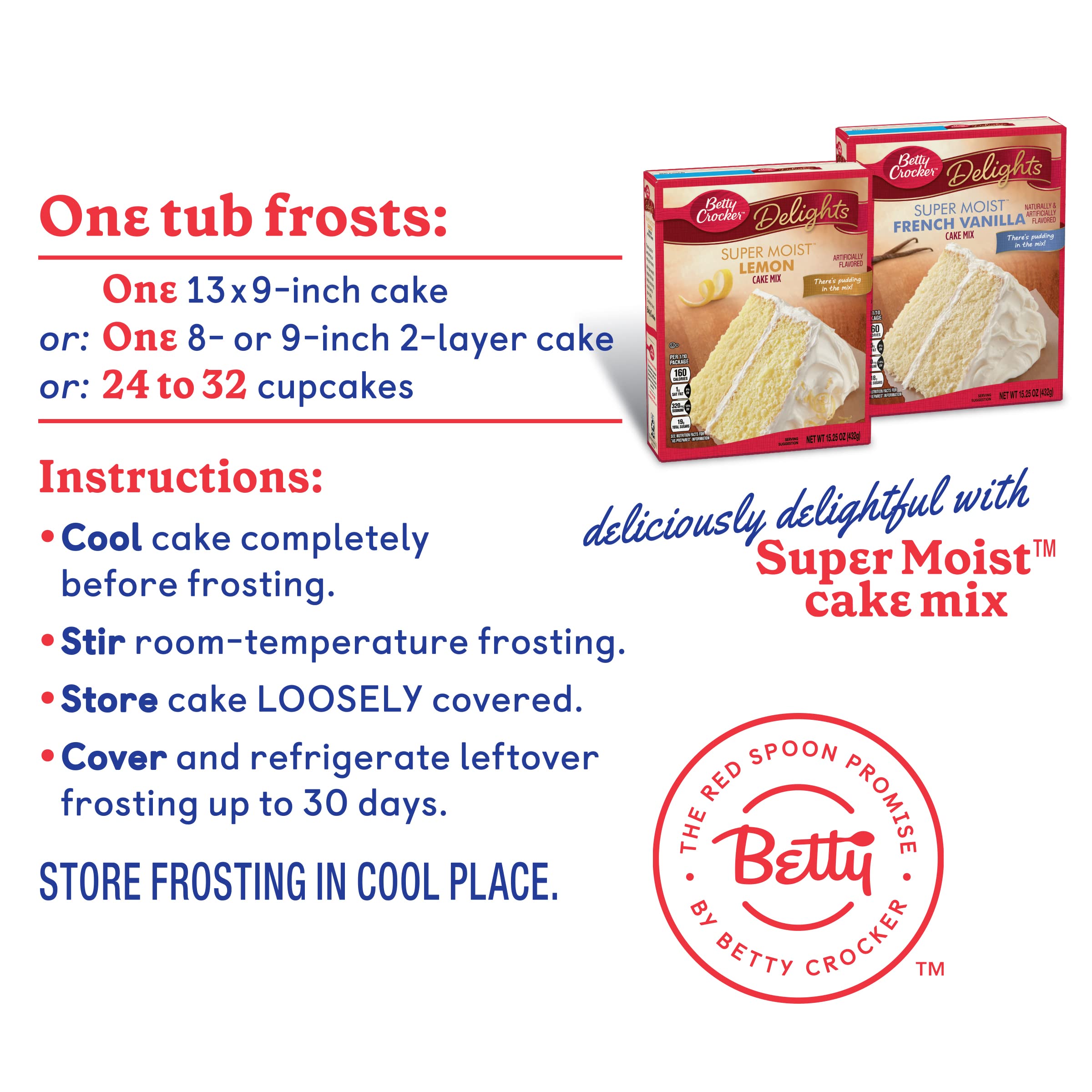 Betty Crocker Gluten Free Rich & Creamy Lemon Frosting - 16 oz (Pack of 8) - Perfect for Easter Treats, Cakes, Cupcakes & Dessert Decorating