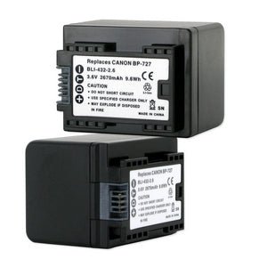Original Canon BP-727 3.6V 2670mAh Replacement Battery - Compatible with Canon Cameras & Camcorders - Perfect for Travel, Vlogging, and Professional Photography