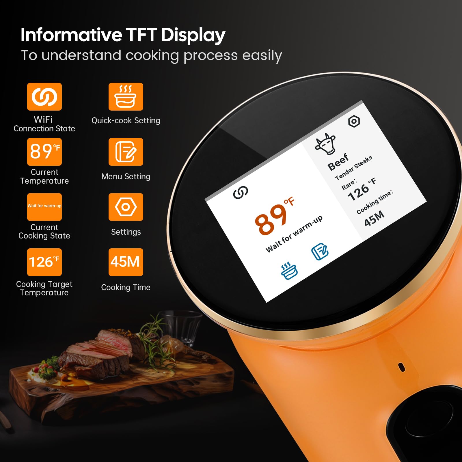 **Inkbird WiFi Sous Vide Cooker ISV-101W - 1000W Precision Immersion Circulator with 3D Water Flow, App Control & Preset Recipes - Perfect for Steak, Seafood & Meal Prep**