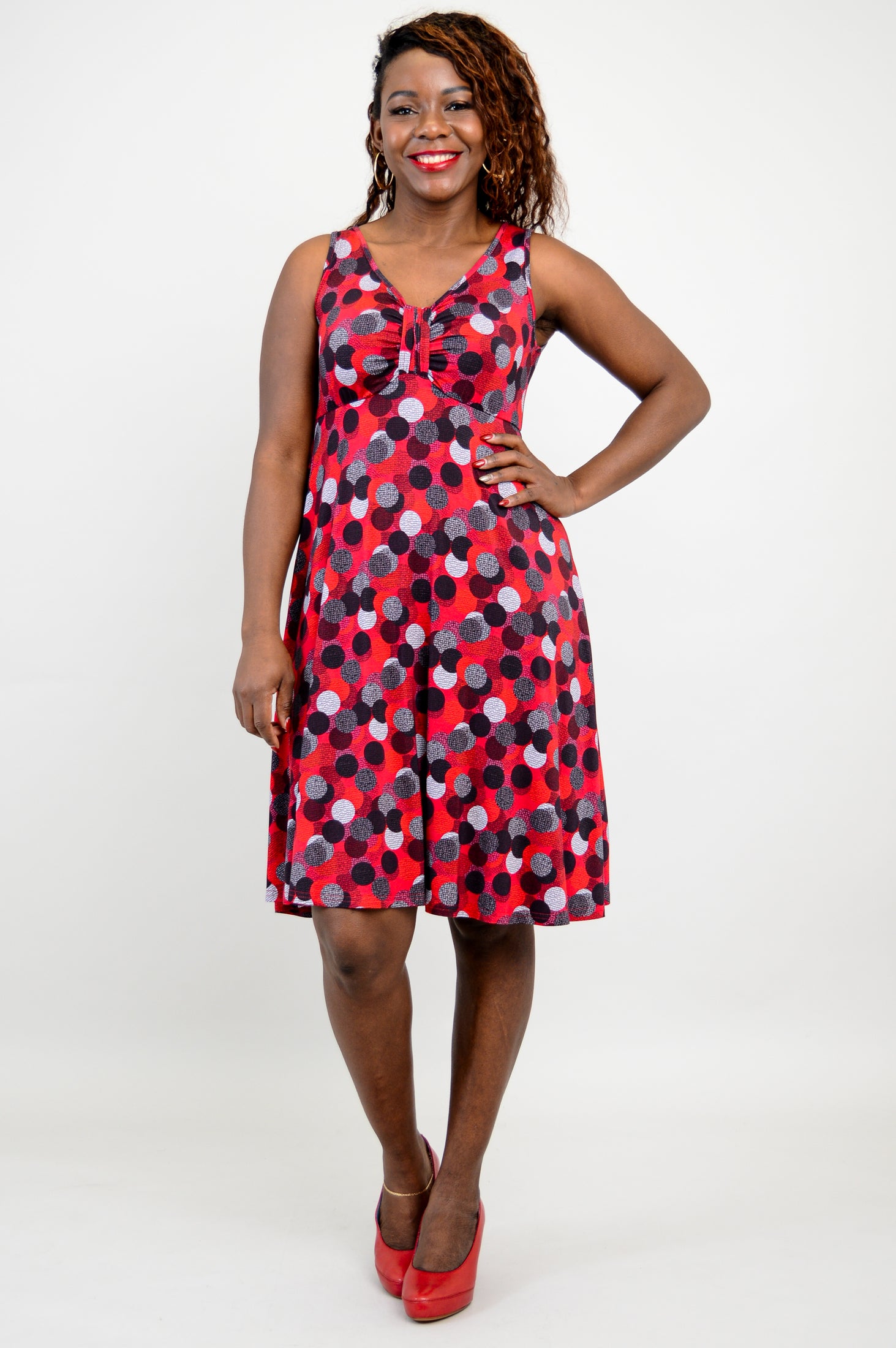 Genesis Dress - Stylish Polka Dot Dance Dress Made from Soft Bamboo Fabric, Perfect for Ballroom Dancing, Latin Dance & Performance Costumes