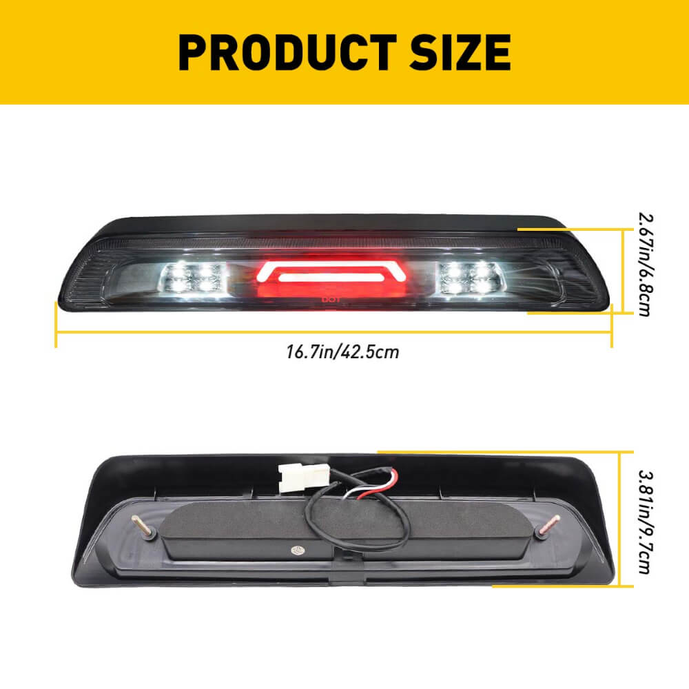 Smoked LED Third Brake Light Replacement for 2007-2018 Toyota Tundra - High Visibility Safety Light for Night Driving & Off-Road Adventures