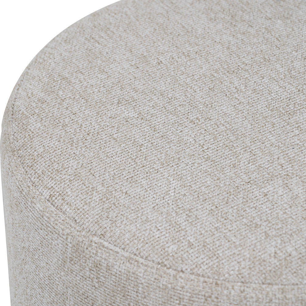 AURA Ottoman 37.5cm (14.8 Inches) Storage Footstool - Beige & Walnut Finish - Perfect for Living Room, Bedroom or Office Decor