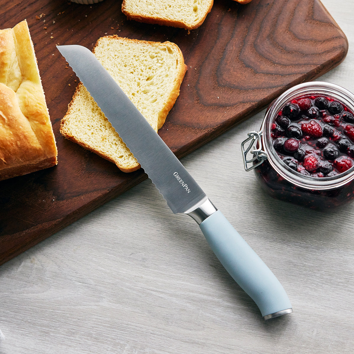 Premium 16-Piece Titanium Knife Set with Block - Blue Haze | Professional Kitchen Cutlery for Chefs & Home Cooking | Perfect for Slicing, Dicing & Food Prep