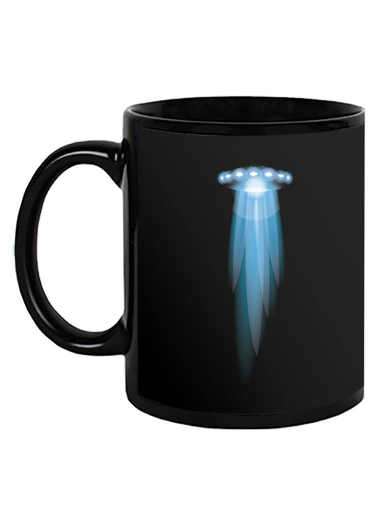 Spaceship Beaming Lights Coffee Mug - Unique Sci-Fi Themed Ceramic Cup for Tea & Hot Drinks - Perfect Gift for Space Enthusiasts & Office Use