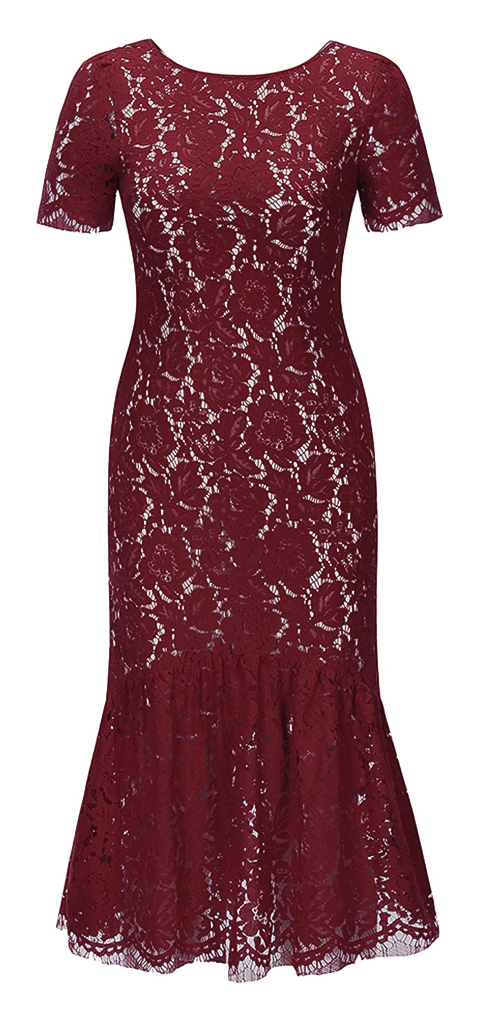 Elegant Black Floral Lace Mermaid Bodycon Dress for Women - Wedding Guest, Bridesmaid & Cocktail Party Dress | Perfect for Evening Events, Date Nights & Special Occasions