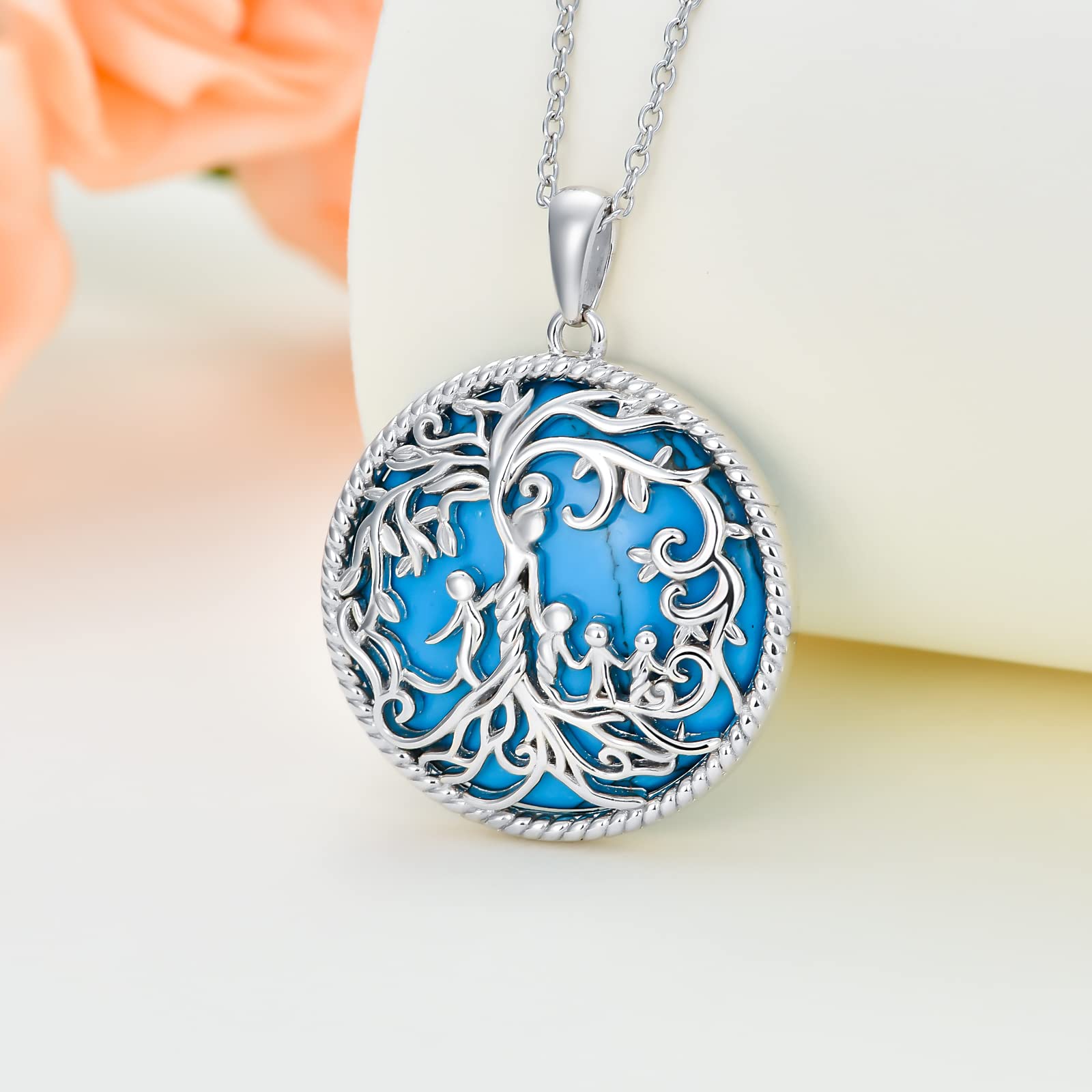 TOUPOP Mother's Day Gifts for Mom - 925 Sterling Silver Family Tree of Life Necklace for Women, Wife, Grandma, Daughter & Son - Meaningful Birthday Jewelry Gift for Family Bonding & Special Occasions