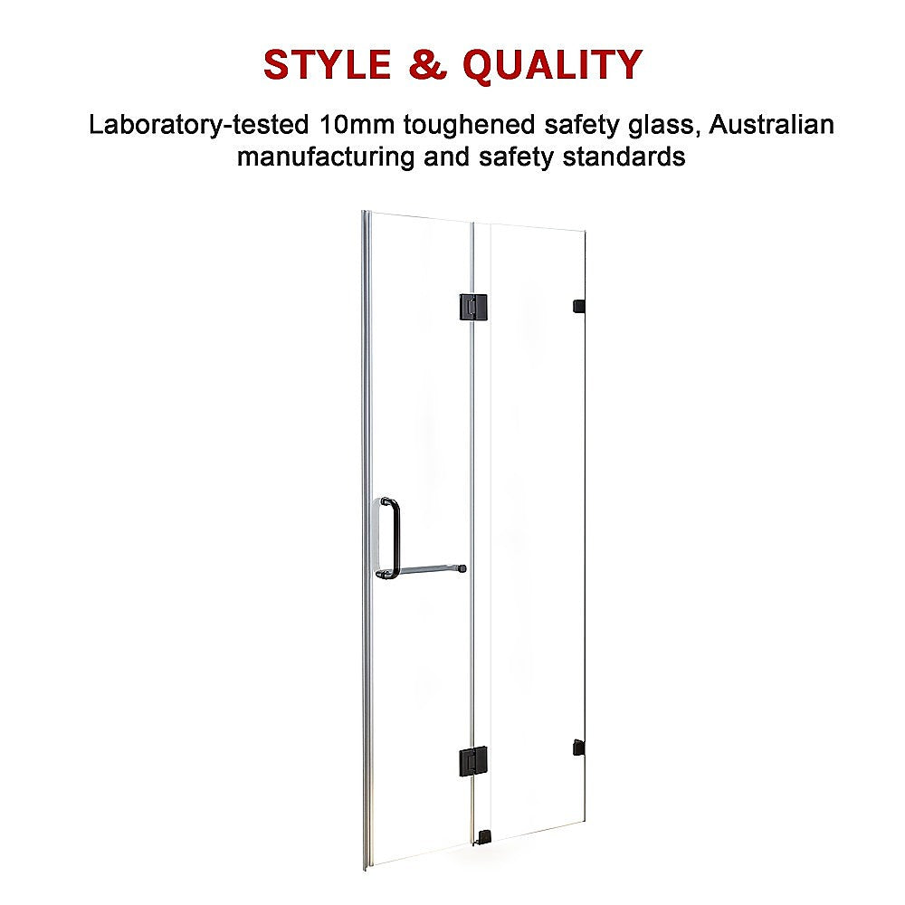 10mm Frameless Shower Screen 120x200cm - Wall to Wall Bathroom Glass Enclosure by Della Francesca | Perfect for Modern Walk-in Showers and Spa Bathrooms