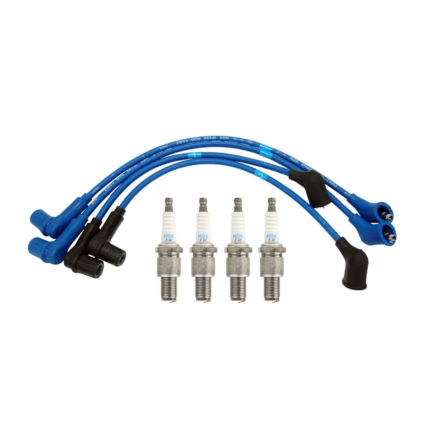 High Performance Spark Plug Wires & 4 Laser Iridium Spark Plugs Kit - Compatible with Mazda RX-8 2004-2011 - Improves Engine Power & Fuel Efficiency - Perfect for Racing & Daily Driving