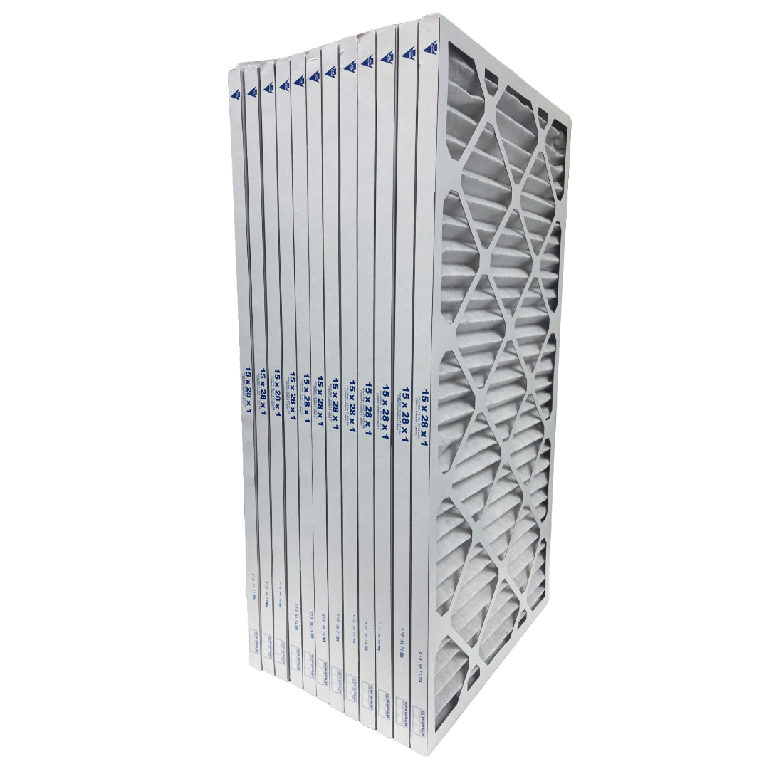 15x28x1 MERV 8 Pleated Air Filters (12-Pack) - High Efficiency Furnace & AC Filters for Home, Office & Commercial Use - Traps Dust, Pollen & Allergens