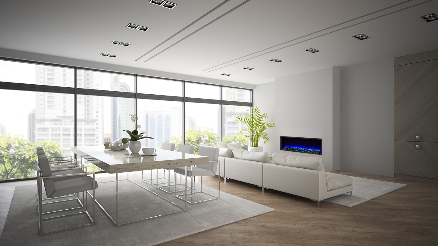 SimpliFire Scion Face Linear Electric Fireplace - Modern Wall Mounted Heater with Realistic Flame Effect | Perfect for Living Room, Bedroom & Office