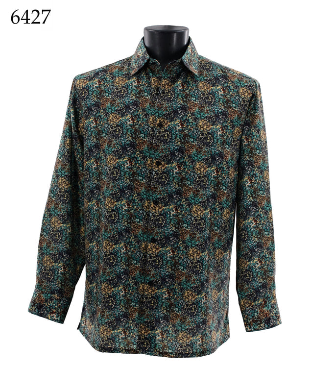 Bassiri Men's Long Sleeve Casual Shirt 6427 - Comfortable Slim Fit Button Down Shirt for Office, Business, Dating & Daily Wear