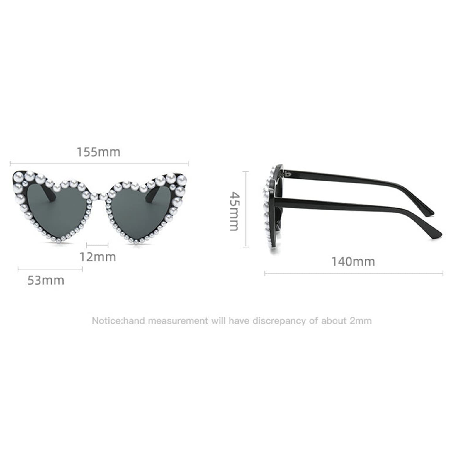Luxury Heart-Shaped Pearl Sunglasses for Women - Elegant Shimmering Bling Sun Glasses with Fine Detailing | Perfect for Beach, Vacation, and Summer Fashion Accessories