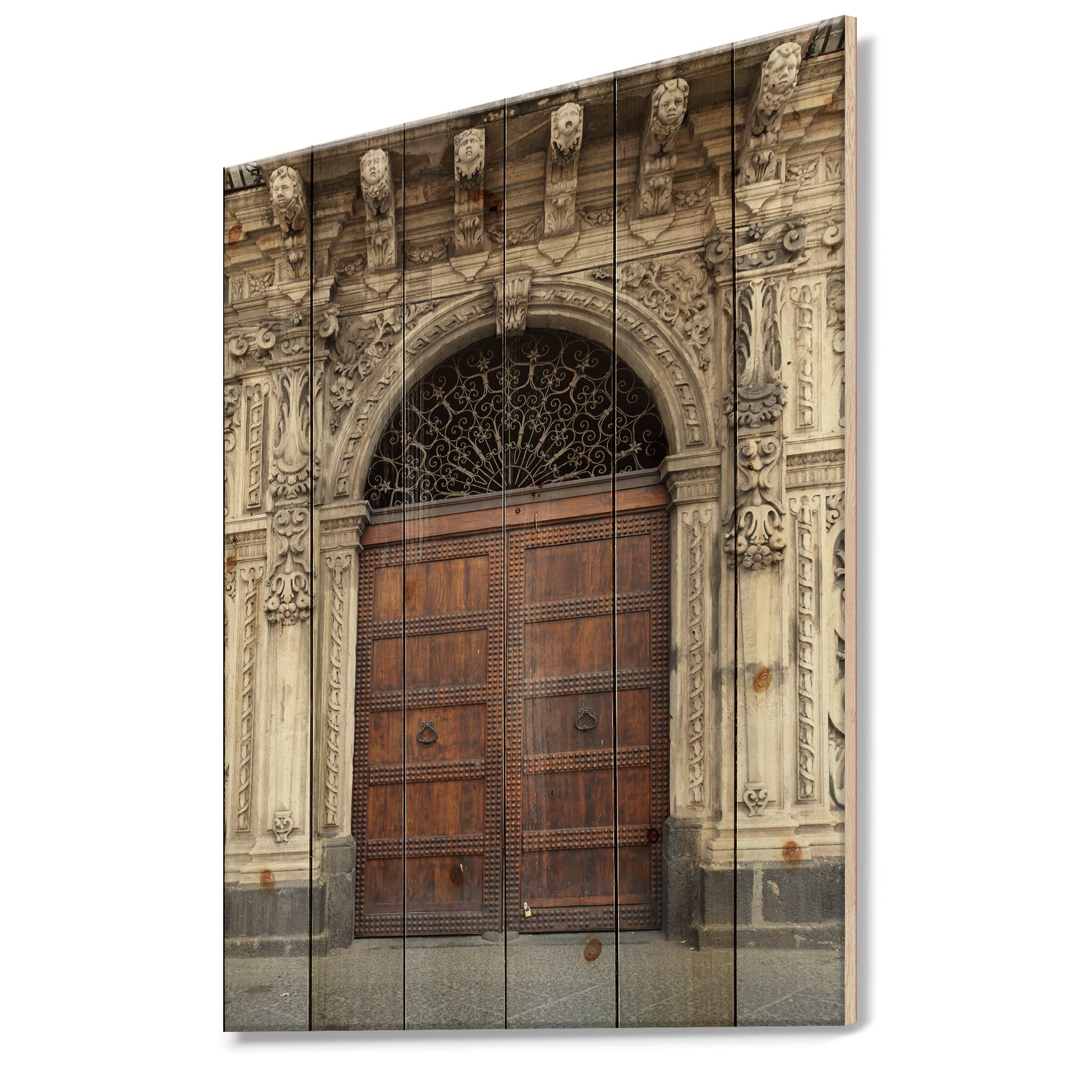 DesignQ Vintage Catania Wood Wall Decor - Handcrafted Brown Abstract Wood Art Panel, Large Natural Pine Wood Wall Art for Living Room, Bedroom & Office Decor