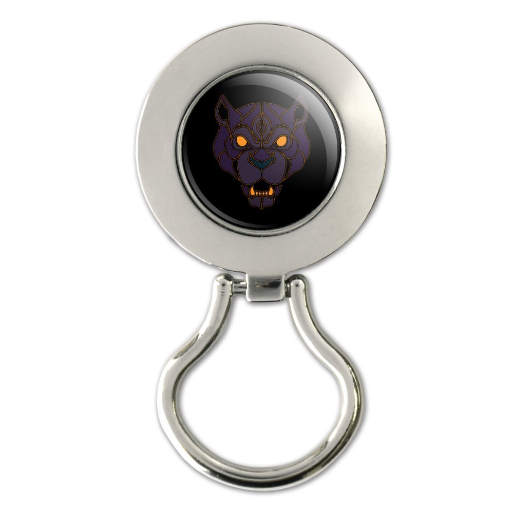 Black Panther Leopard Jaguar Face Tribal Magnetic Metal Eyeglass ID Badge Holder - Stylish Magnetic Clip for Glasses, Work ID Cards & Security Badges - Perfect for Office, School, Events & Conventions