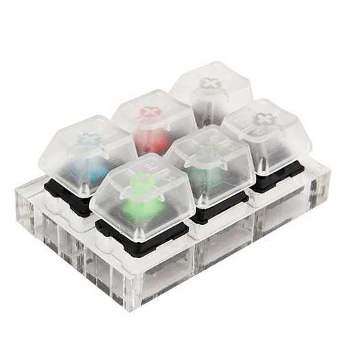 6X Mechanical Keyboard Switches Tester Kit with Clear Keycaps - Cherry MX Compatible Sampler for Gaming, Typing & Custom Keyboard Building