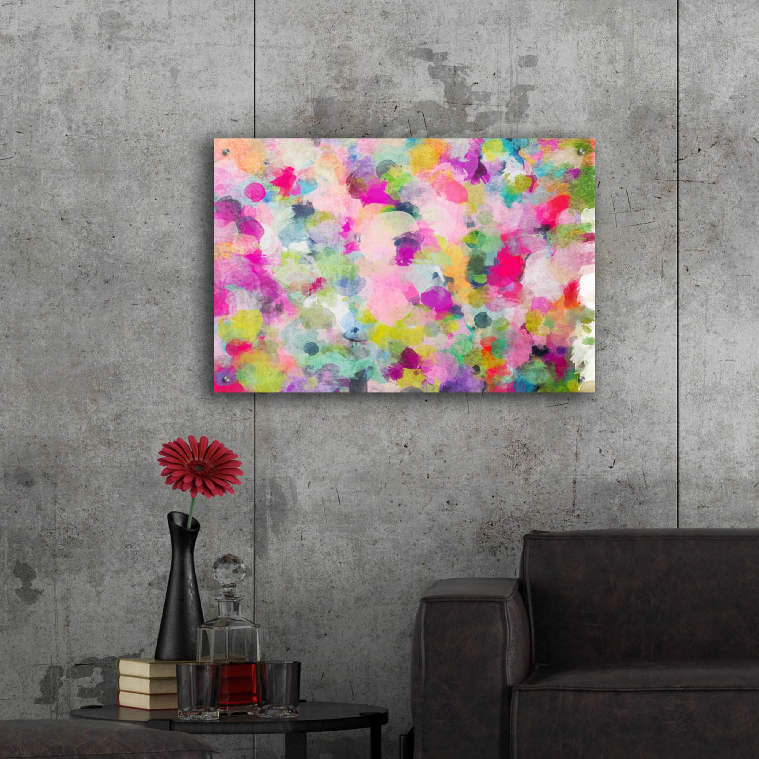 Abstract Colorful Flows 4 by Irena Orlov - 36x24 Inch Modern Acrylic Glass Wall Art Painting - Vibrant Contemporary Home & Office Decor for Living Room, Bedroom or Gallery Display