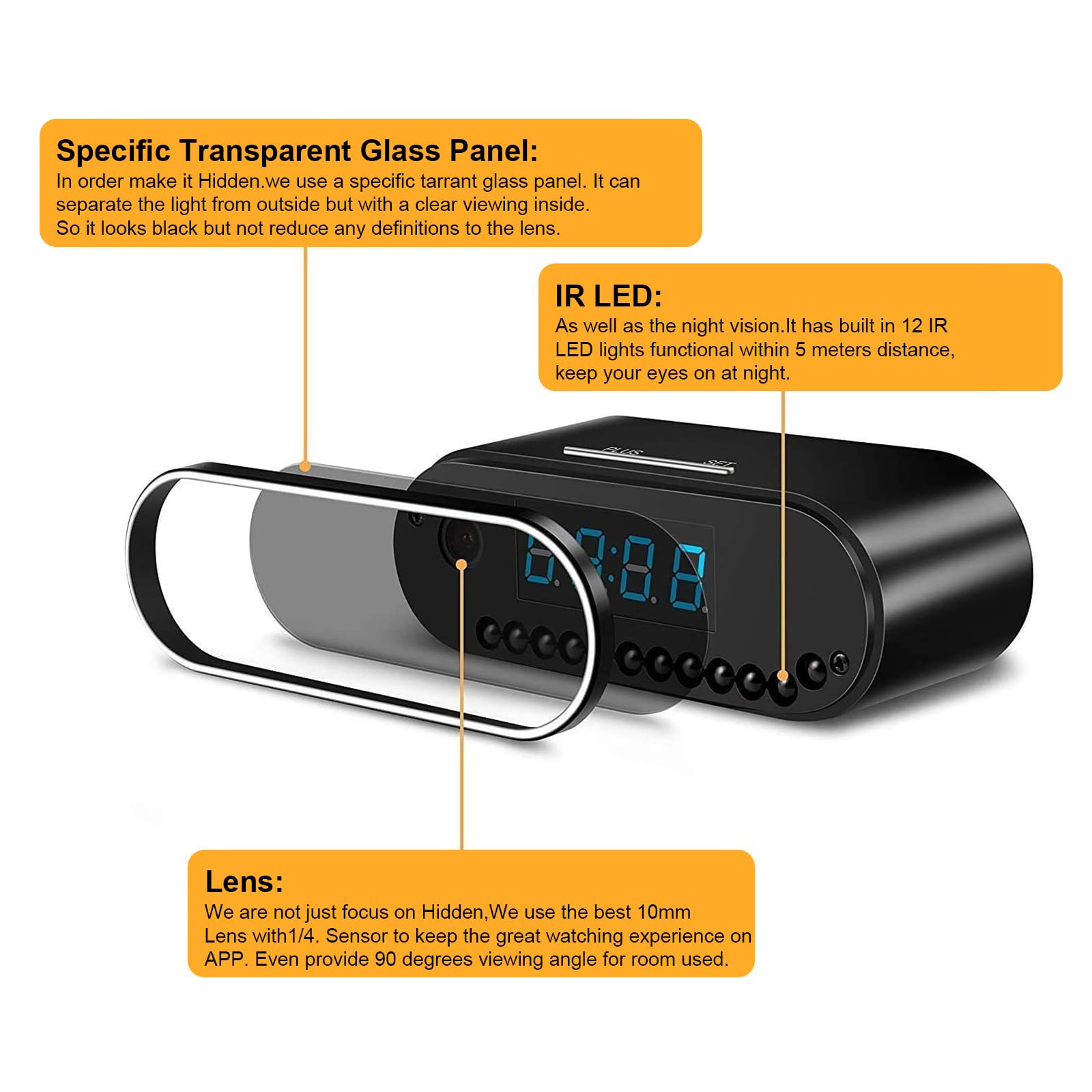1080P HD WiFi Spy Camera Clock - Wireless Hidden Security Camera with Night Vision, Motion Detection & APP Control for Home, Office, Indoor Surveillance | Perfect for Nanny Cams, Baby Monitoring & Pet Watching