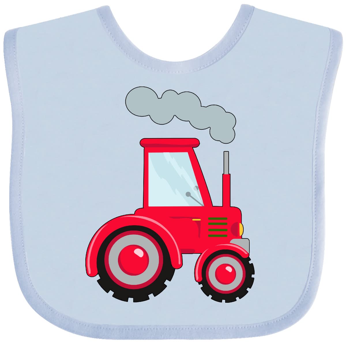 Inktastic Fun Red Tractor Baby Bib - Soft Cotton Drool Bib for Infants & Toddlers - Perfect for Feeding, Playtime & Photo Shoots