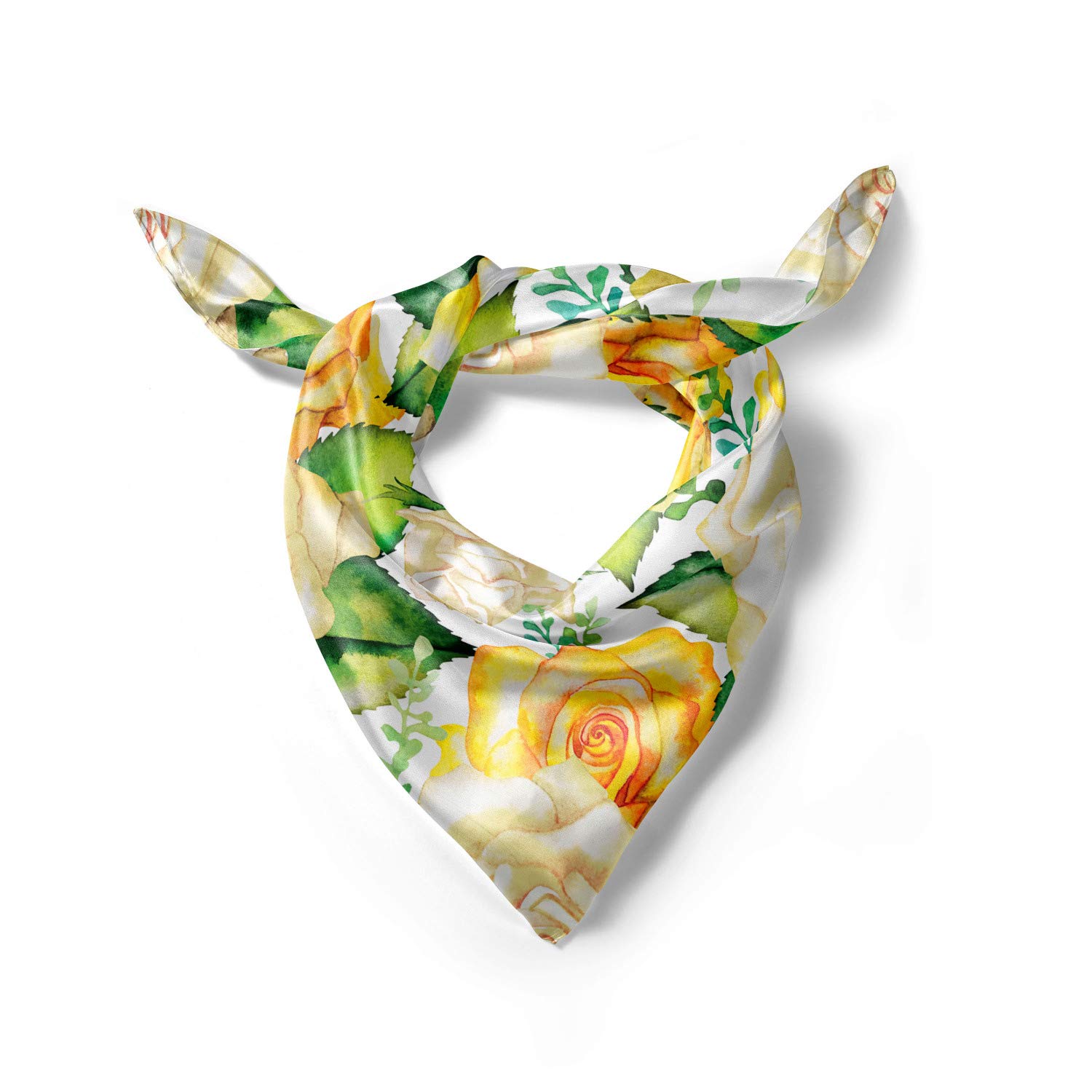 Ambesonne Rose Head Scarf - Elegant Watercolor Floral Hair Wrap for Women | Perfect for Weddings, Beach Days & Special Occasions