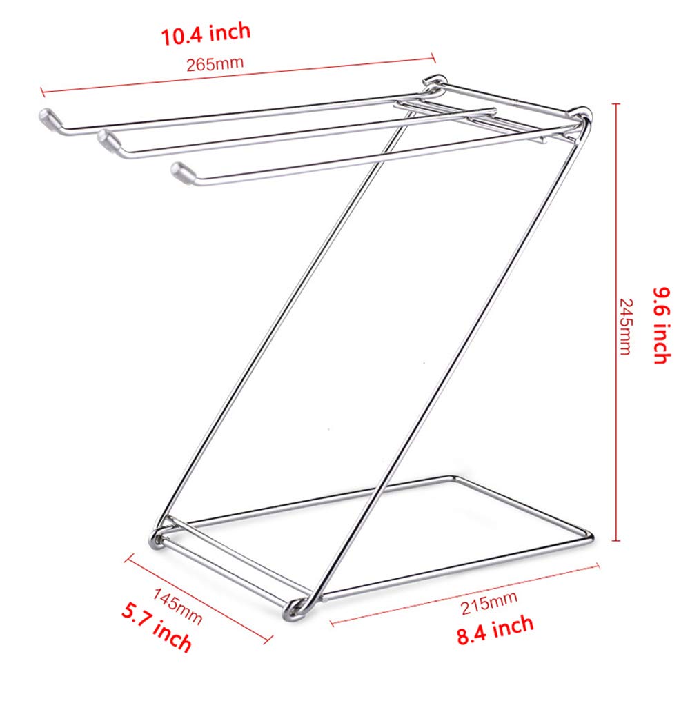 Foldable Stainless Steel Towel Rack - Free-Standing Bathroom Vanity Countertop Organizer for Small Towels | Perfect for Guest Bathrooms, Powder Rooms & Spa Areas