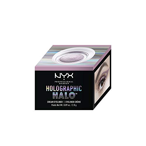 NYX Professional Makeup Holographic Halo Cream Eyeliner in Cotton Candy - Long-Lasting Shimmer Eyeliner for Bold Eye Looks - Perfect for Parties, Night Out & Festival Makeup