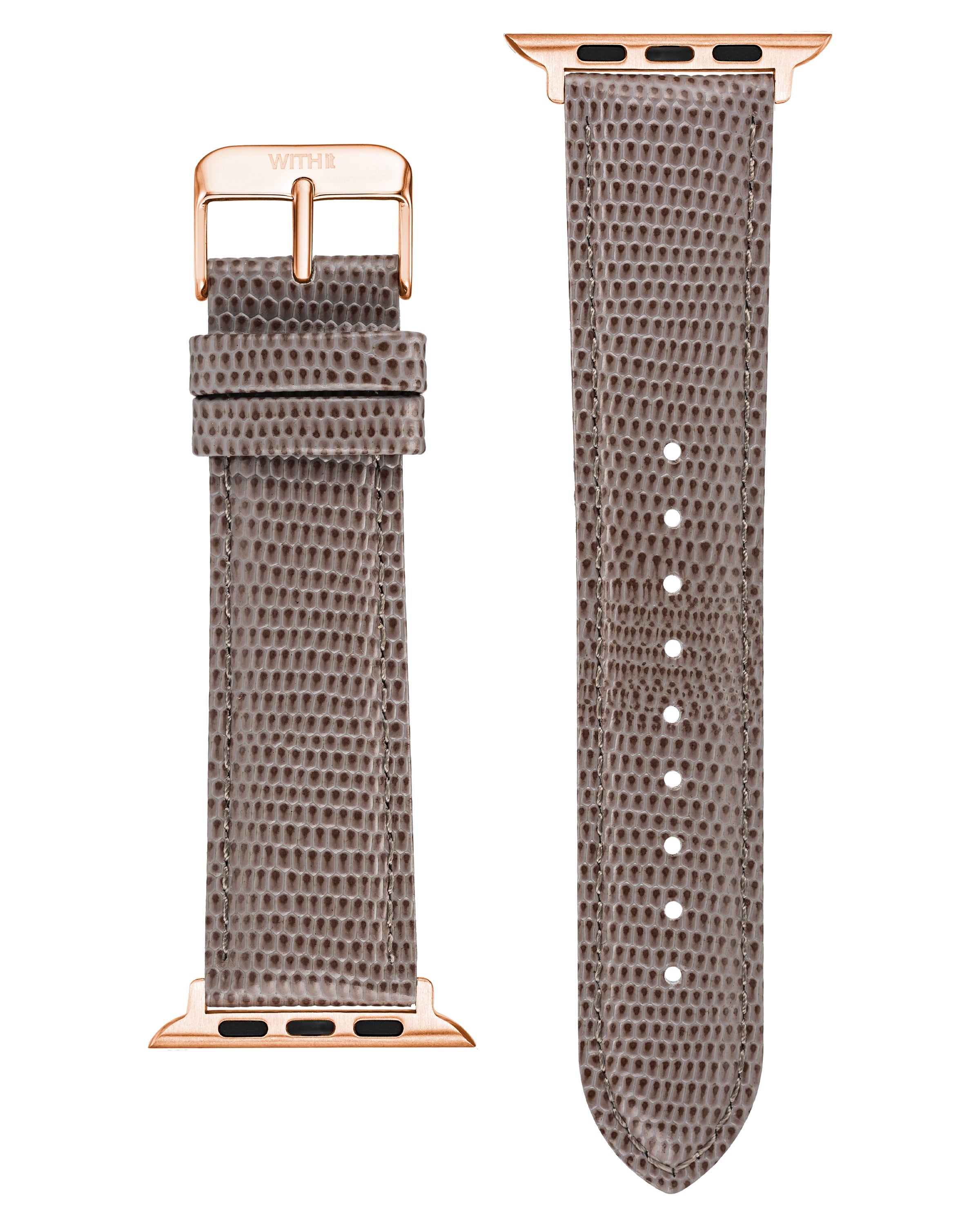 Premium Lizard Grain Leather Band for Apple Watch® - Stylish & Durable Replacement Strap for Workouts, Office & Everyday Wear