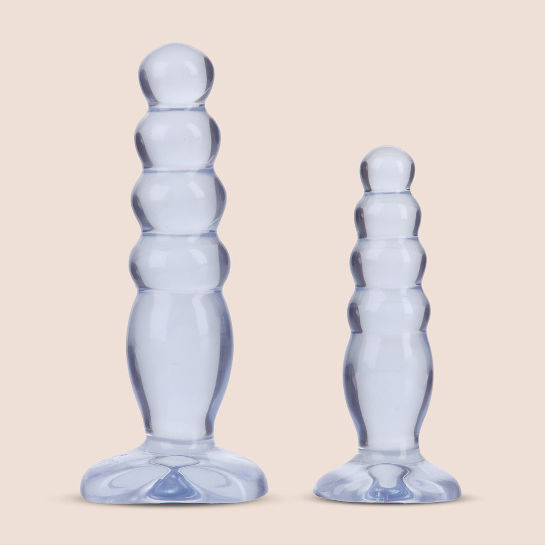 Crystal Jellies® Anal Training Kit - 3 Piece Butt Plug Set for Beginners & Advanced Users | Comfortable Silicone Anal Trainer for Relaxation & Preparation | Perfect for Couples Play & Solo Exploration